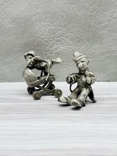 Miniature Pewter Clown Vintage Figure Figurine Rawcliffe Art Metal Stroller Lot