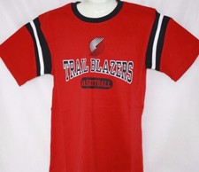 NEW Youth Kids Boys MAJESTIC NBA Portland Trail Blazers Red Ringer Tee T-Shirt