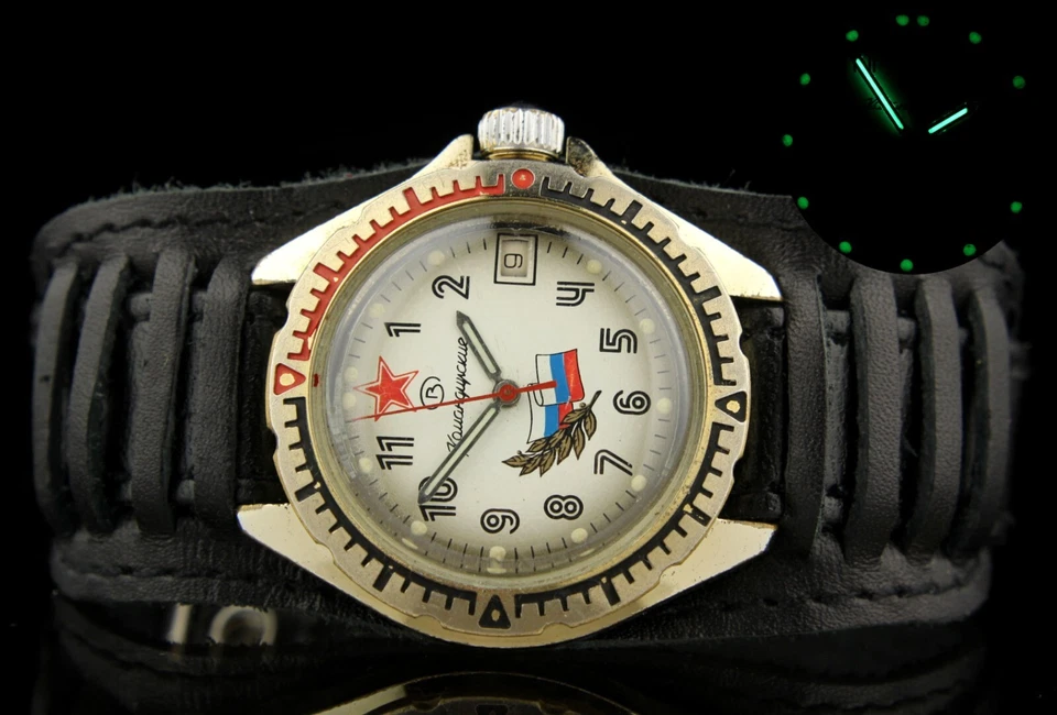 ☭Reloj Pulsera Militar Mecánico Soviético VOSTOK Commander 2414A KOMANDIRSKIE URSS☭ Foto 2 de 4