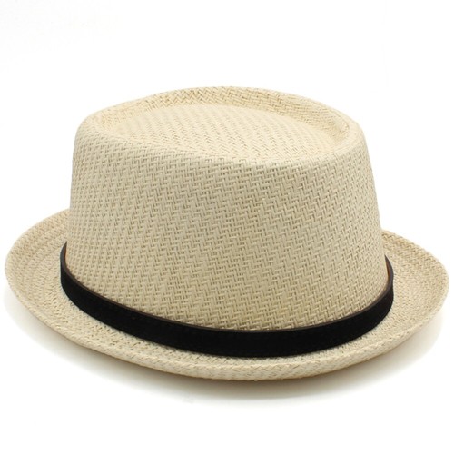 Unisex Herren Damen Stroh Pork Pie Hüte Retro Fedora Sonnenhüte Jazz Caps 7 1/8-7 1/4 - Bild 7 von 25