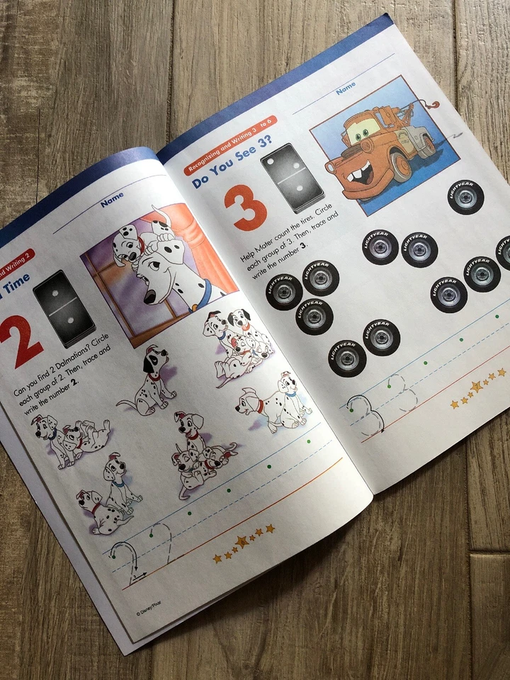 本登迪士尼数字和计数书-计数 1-20 写字数字- — 第 2/3 张图片