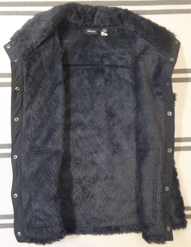 Women Marmot Black Furry Fleece Vest Medium VG - Picture 9 of 9