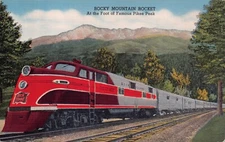 Rocky Mountain Rocket At Pikes Peak Colorado Vtg Postcard CP361
