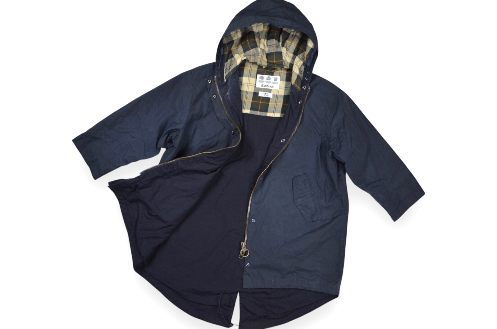 Women's Barbour Wax Cotton Rain Parka Hooded Jacket Size 16 England