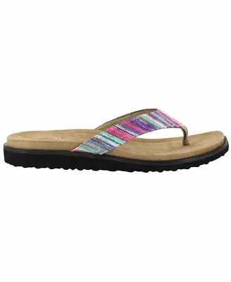 (取寄) イージーストリート レディース スティービー Easy Street women Easy Street Stevie Purple Striped llic Multi Women's Easy Street Stevie Thong Sandals Purple Striped Metallic