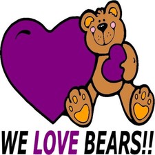 30 Custom Purple Heart Bear Personalized Address Labels