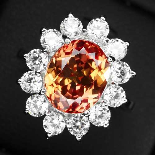 Precious Sunset Padparadscha Sapphire 4.70Ct 925 Sterling Silver Handmade Rings