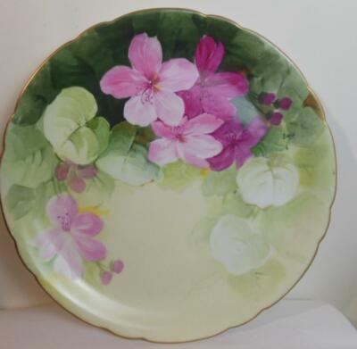 Vintage Hand Painted Plate Signed Emila J P L France 9.5 Inches Limoges