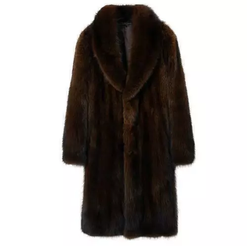 Pelliccia di visone lungo uomo cappotto pelliccia soprabito spesso parka inverno caldo outwear casual - Foto 7 di 13
