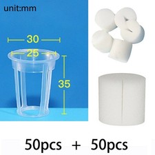 50x Hydroponics Plant Grow Net Cup Mesh Pot Basket Aeroponic Mesh Pots W/sponge 0.13 per sponge