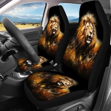 Automotive Universal Anti Fouling Lion Print Automotive Seat Cover Animal Seat