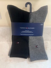 5 New With Tags Mens TOMMY HILFIGER Cushion Crew Socks One Size Nice MULTI COLOR