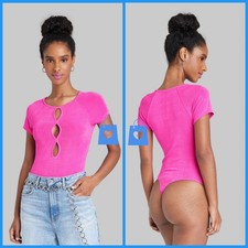 Small - Womens Cut Out Front Bodysuit - Wild Fable - Vibrant Pink
