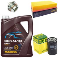 MotoröL Filter Set 10W-40 5 Liter + ÖLablassschraube FüR Audi Coupe 80 100 A6