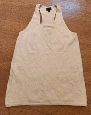 Banana Republic 92% Cashmere Racerback Top, Cream, So Soft & Sexy, Size M
