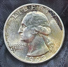 Uncirculated 1943-P Washington Quarter 25C Silver light toning