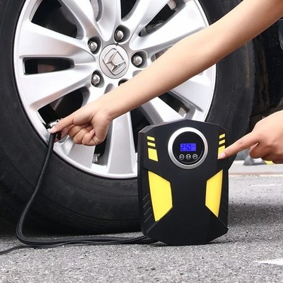 UK Auto Reifenfüller Pumpe Digital Tragbar Reifen Luftkompressor Pumpe 12V Elektrisch