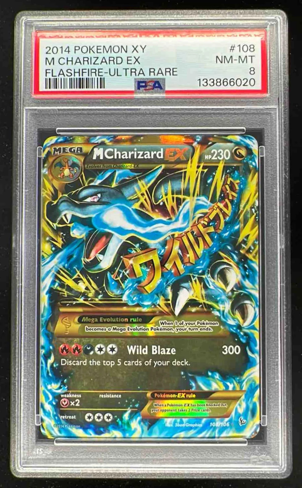 2014 Pokemon XY Flashfire Ultra Rare #108 M Charizard EX PSA 8