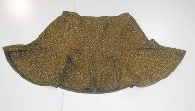 Mi Ami Mini Skirt Womens Small Metalic Thread Fully Lined Gold Shiny A-Line