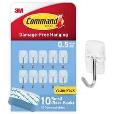 Command Small Clear Wire Toggle Hooks, 10 Wall Hook and 12 Strips, Damage-Fre... 1.54 per strip