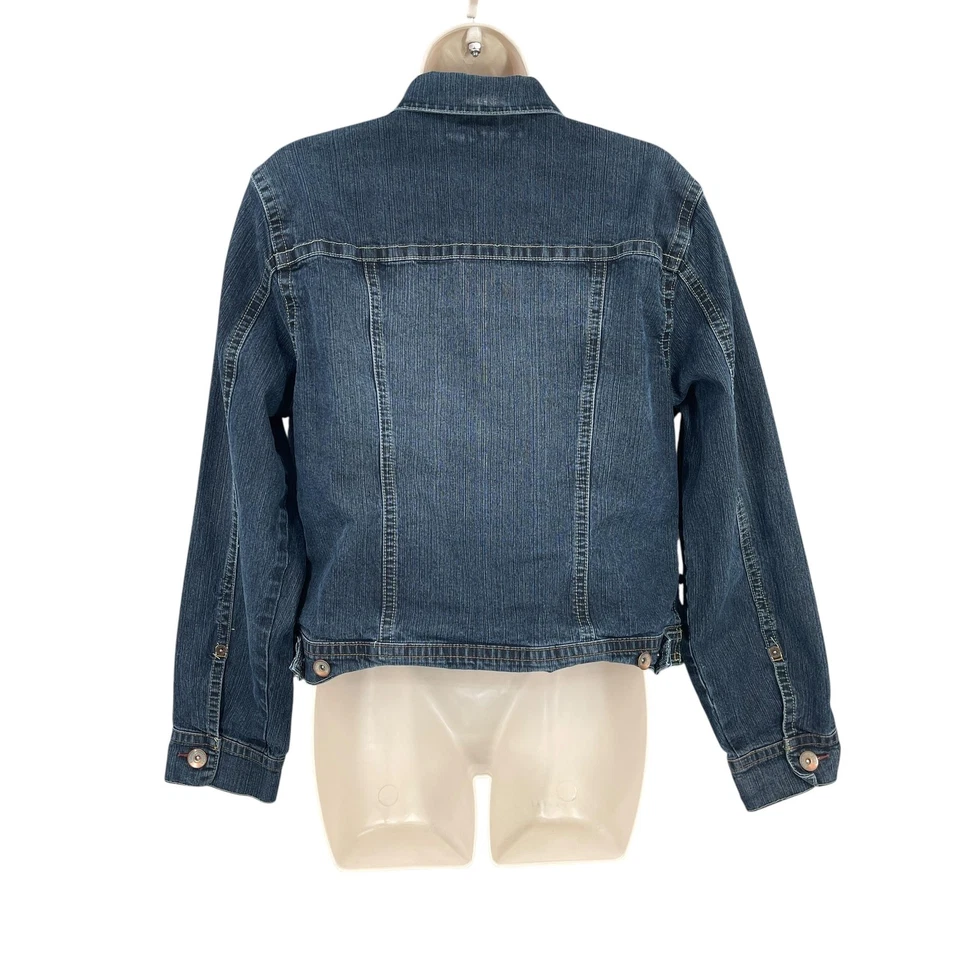 Chaqueta Denim Riders Cobre Mujer Boho Western Envejecida Cuentas Botón Talla XL Foto 2 de 4