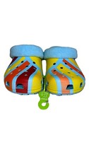 Crocs Classic Terry Cloth Clog Blue Multi Juniors Size J4 NEW Unisex