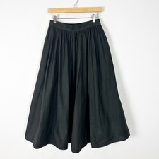 NEW Banana Republic Black A-line Full Midi Skirt Classic Size 4 Petite Women's