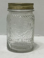 Antique 1930s Jumbo Peanut Butter Mason Jar - The Frank Tea & Spice Co. w/ Lid