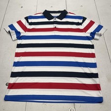 Prince Polo Shirt Mens XL Multicolor Stripe 100 Polyester Tennis Performance