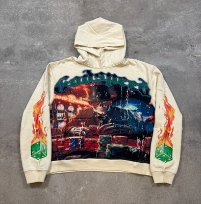 Godspeed Lifes a Gamble Hoodie Bone Graphic Print