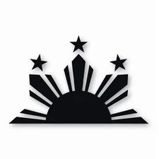 Philippines Half Sun and Stars - Vinyl Decal Sticker - CHOOSE Size & Color
