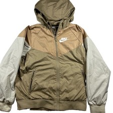 Nike Sportwear Boy's Brown/Tan/white Windrunner Wind Breaker Jacket M