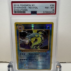 2016 Pokémon XY: Evolutions Gyarados Reverse Holo Foil #34/108 - PSA 8 NM - MINT