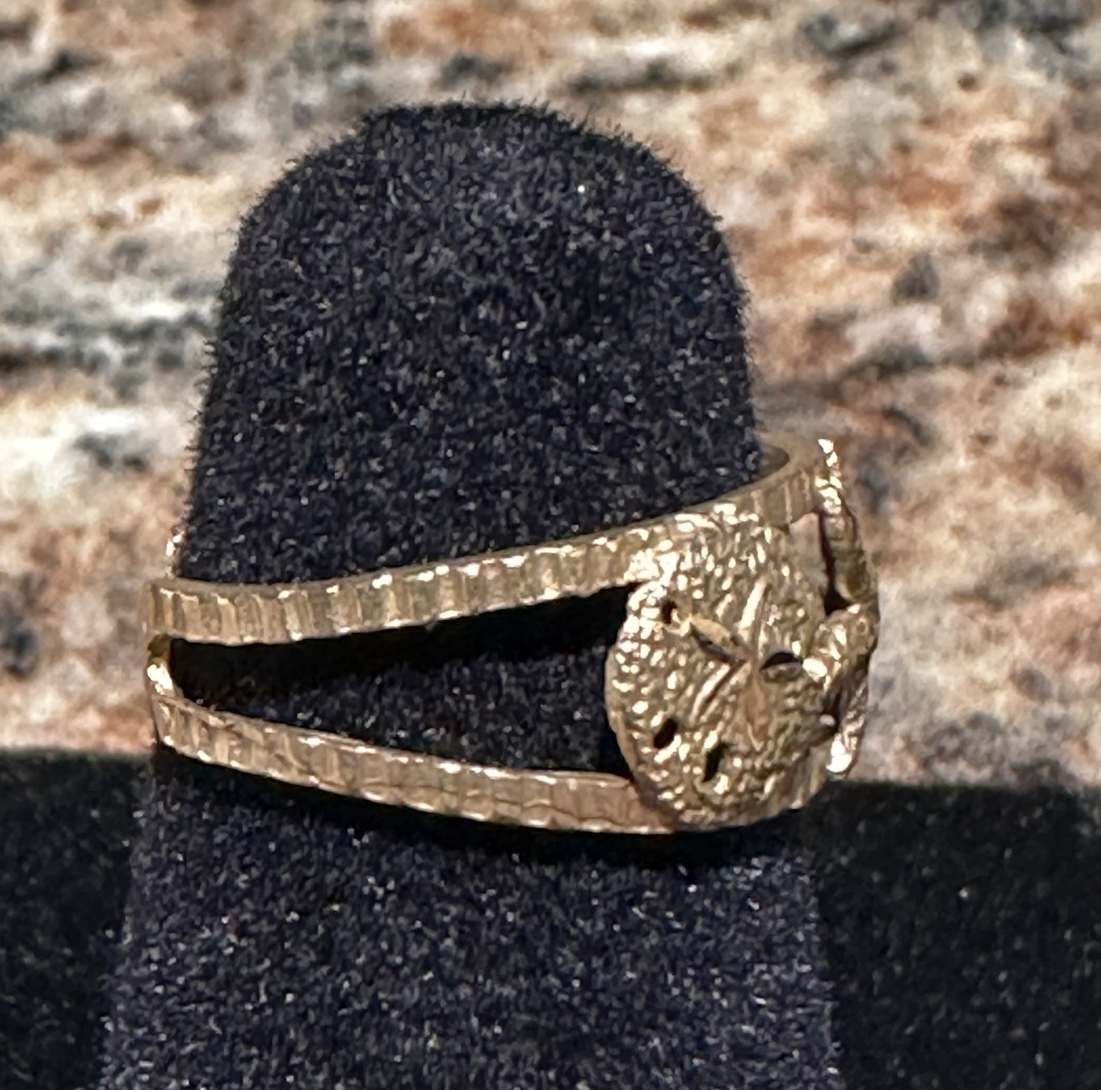 14kt Gold Adjustable Ring/toe Ring With Sand Doll… - image 2