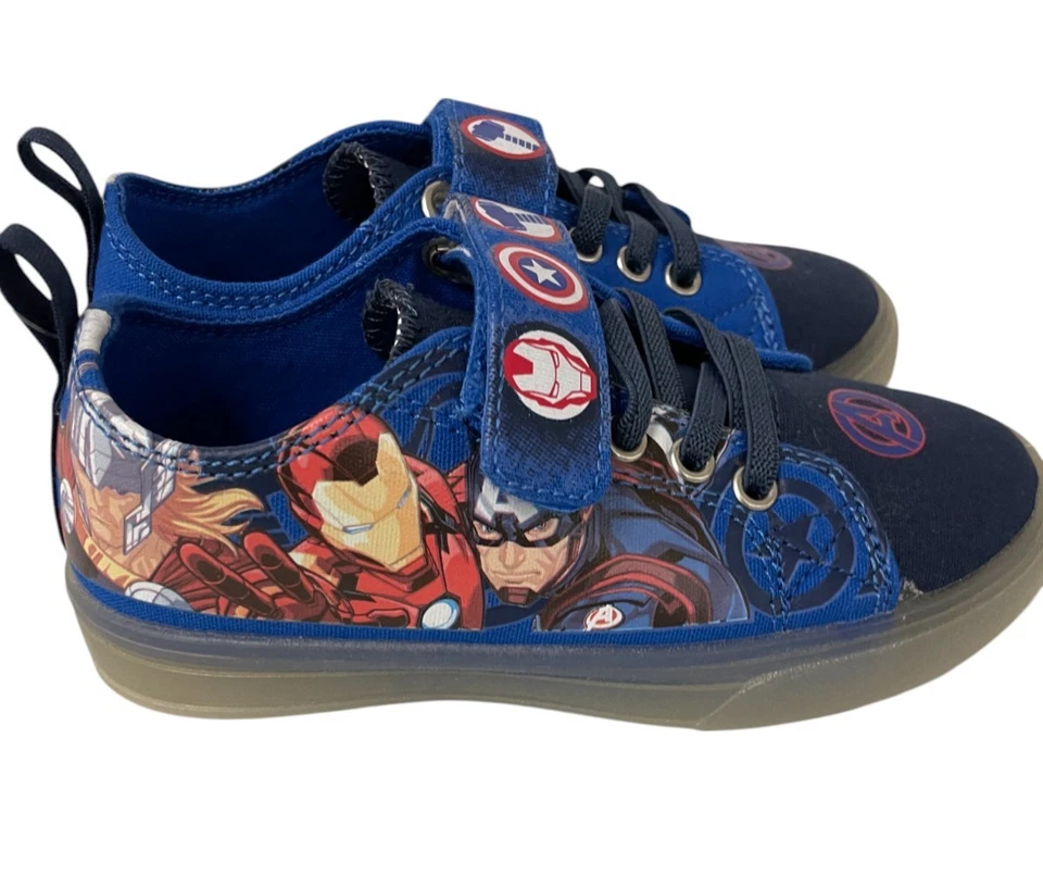 Marvel Avengers Geox Kilwi Niños Niño 11 Tenis Elásticos Azul Lona Nuevo en Caja Foto 3 de 4