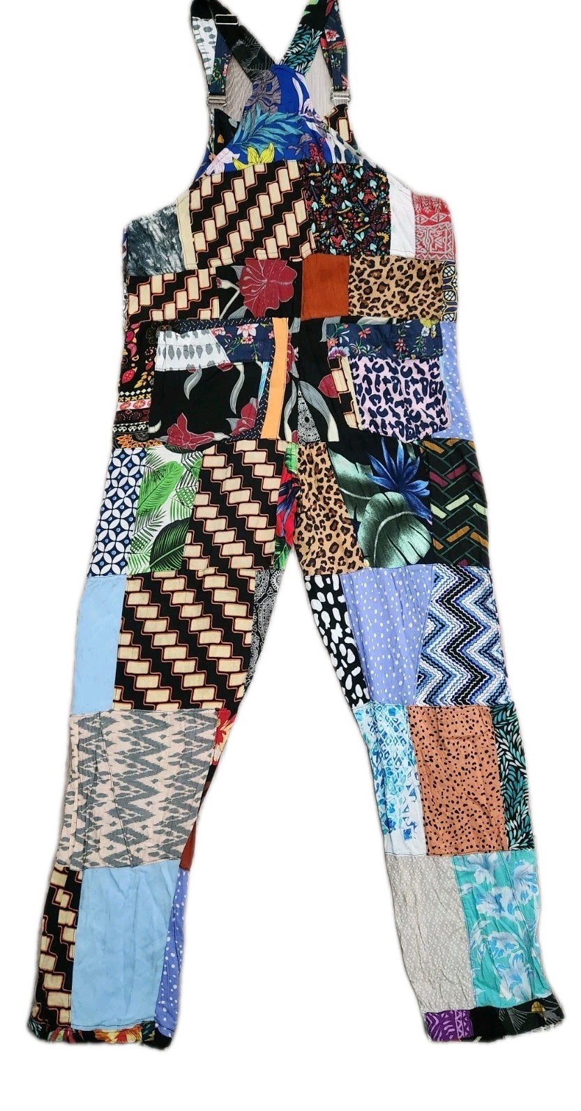 Patchwork Overalls Made In India Medium Hippie Bo… - image 2