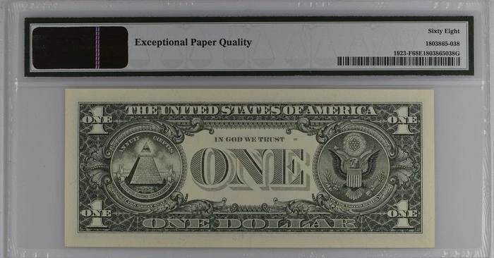 1995 $1 WEB-Fed Press FRN Fr#1923-F, PMG Superb Gem Unc 68 EPQ (Top Pop) - Image 2 of 2