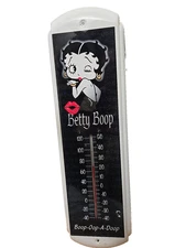 Betty Boop Tin Thermometer – Retro Wall Decor – Vintage Style Collectible Sign