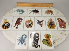 12x Classic Temporary Tattoo Set Vending Machine Sticker Vintage - Spider 8 Ball