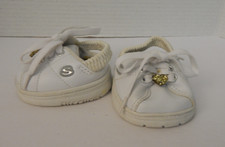 Build A Bear  Skechers White Sling Back Sneakers w/Gold Glitter Heart