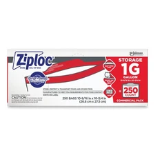 Ziploc 682257 1 gal Ziploc Double Zipper Storage Bags (250/Carton) New