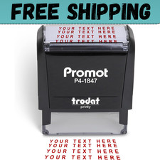 self inking custom stamp - up to 4 lines of personalized text, customized add...