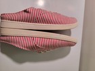 Size 8.5 B Womens Spenco Red & White Slip On Canvas Shoe (C111) — photo 9