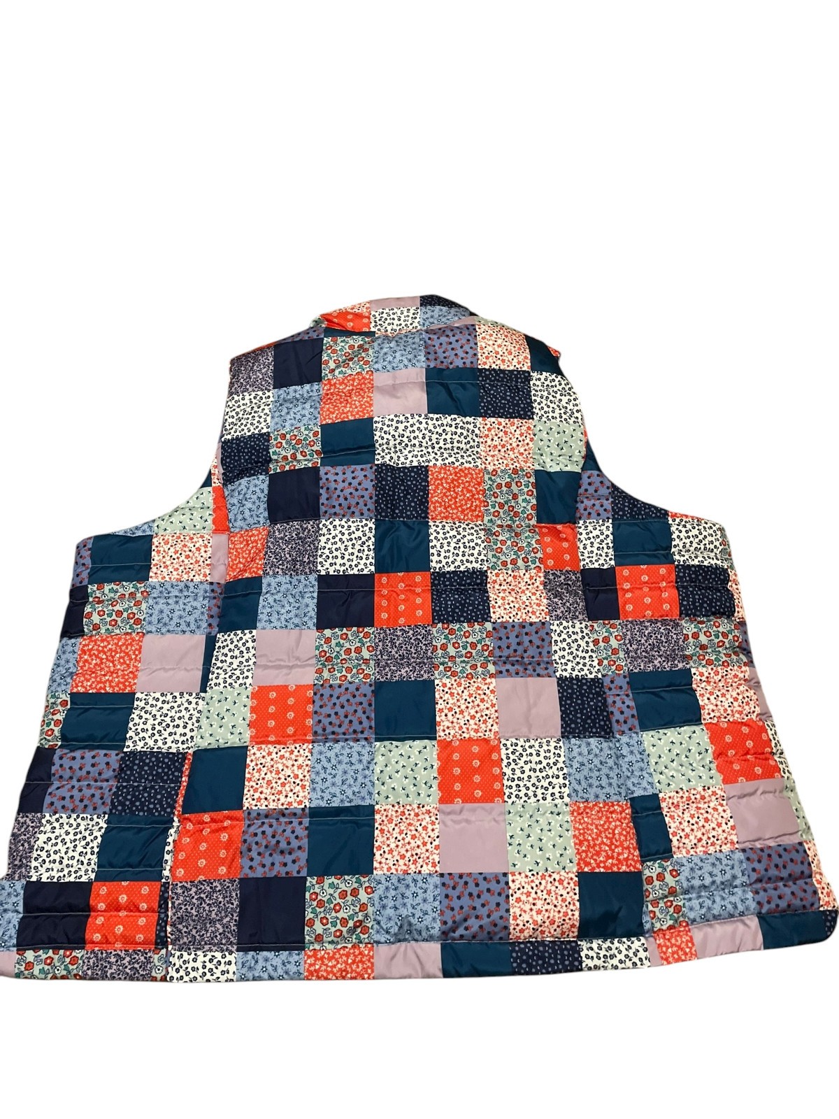 Lands End Patchwork Floral Zip Down Feather Puffe… - image 6