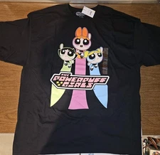 NWT The Powerpuff Girls Black Graphic T Shirt Size XXL Unisex - Cartoon Network