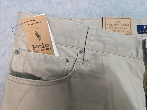 Polo Ralph Lauren Men's Varick Slim Straight Khaki Jeans Stretch 38x29 NWT$115 - Picture 7 of 11