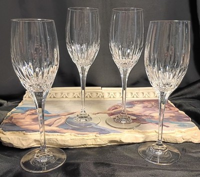 4 Mikasa ARCTIC LIGHTS Quality Crystal 8 1/4'' Wine Glasses Goblets Set
