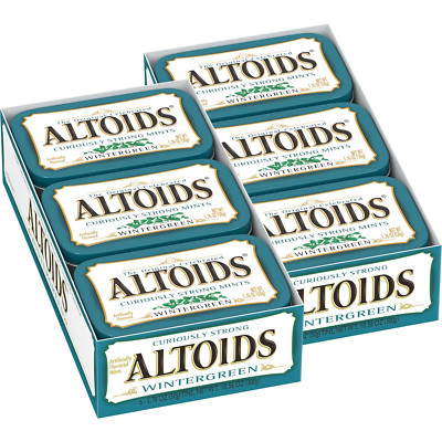 ALTOIDS Mint Candy, Classic Wintergreen Breath Mints Bulk Box, 1.76 Oz, 6 Count,
