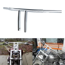 Fat 1-1/4" Chrome 10" Rise Pullback T-Bars Handlebars Fits For Harley Motorcycle