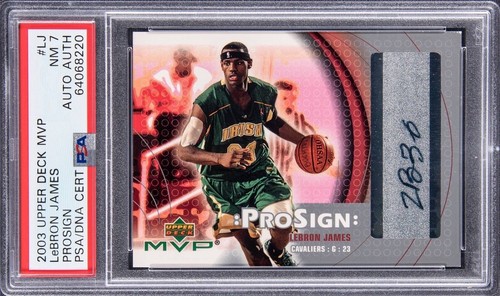 Signed LeBron James 2003 Upper Deck MVP ProSign Auto UD Rookie Card RC PSA Pop 1